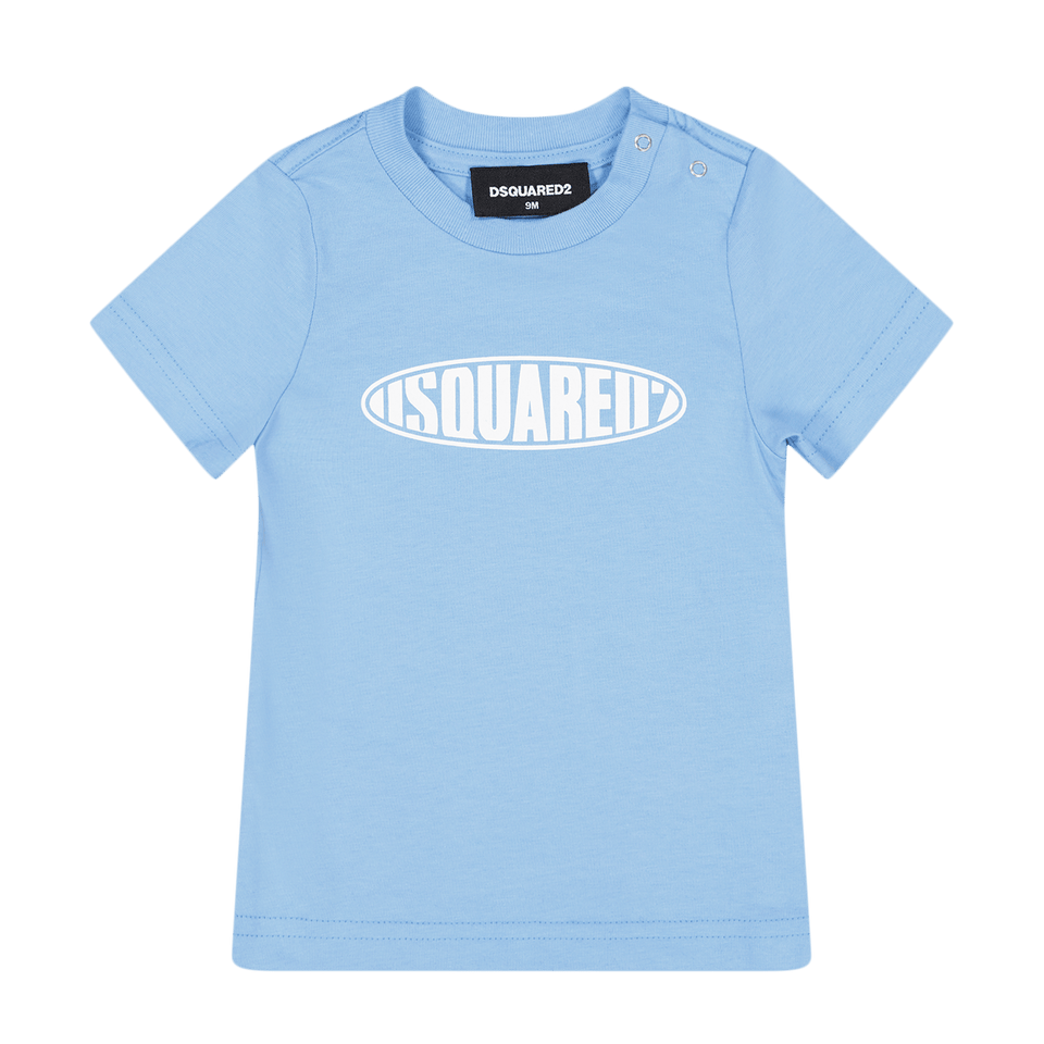 Dsquared2 Baby Unisex T-Shirt Licht Blauw 3 mnd