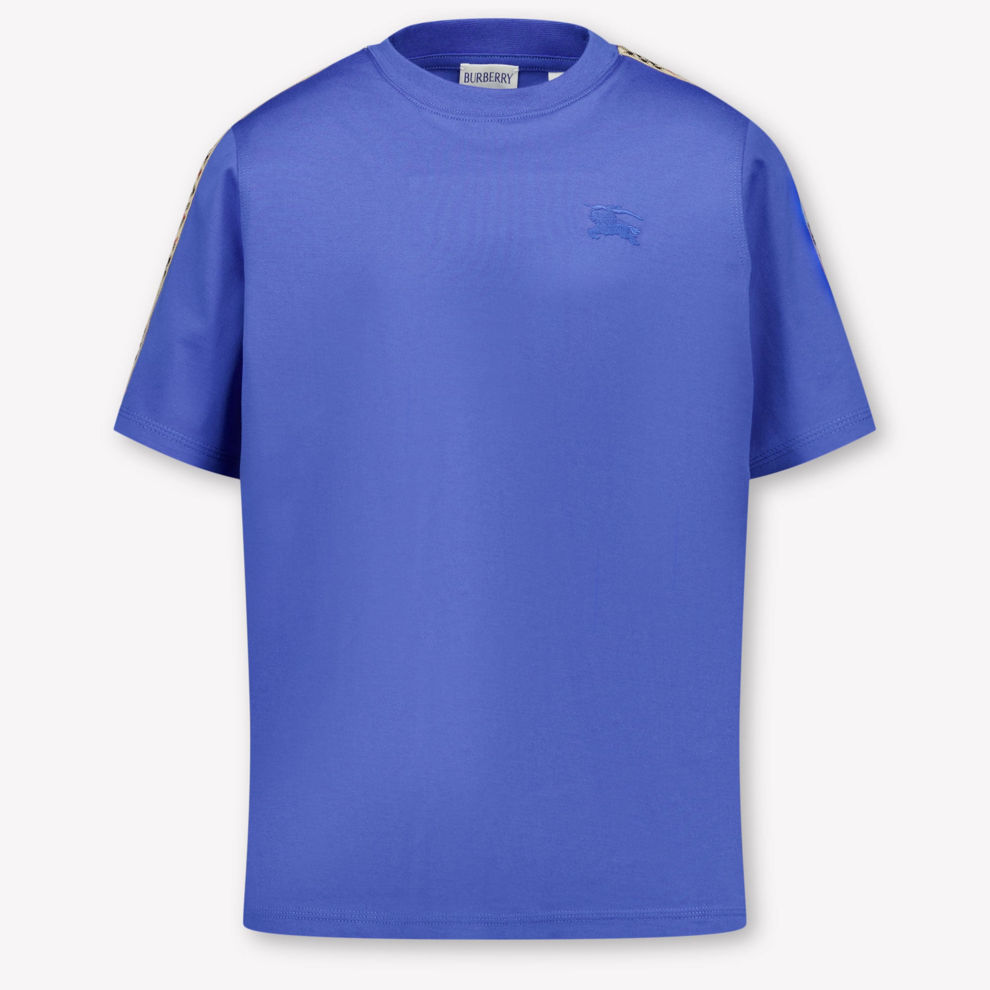 Burberry Cedar Check Kinder Jongens T-Shirt In Cobalt Blauw