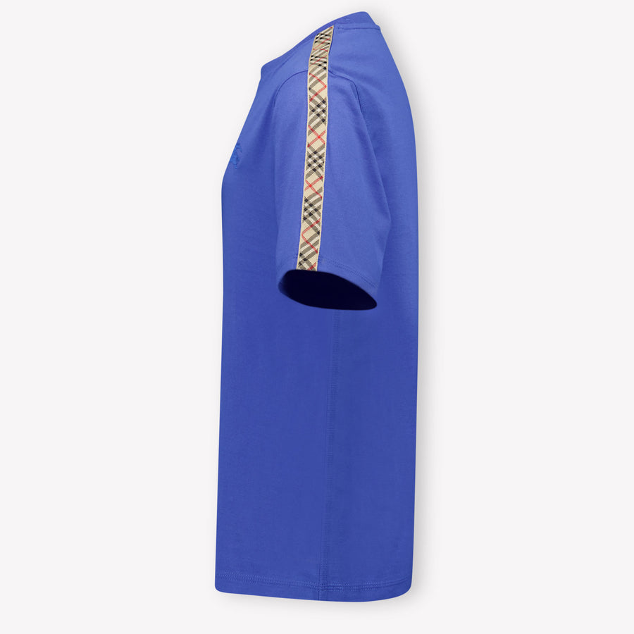 Burberry Cedar Check Kids Boys T-Shirt In Cobalt Blue