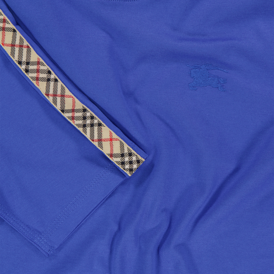 Burberry Cedar Check Kinder Jongens T-Shirt In Cobalt Blauw