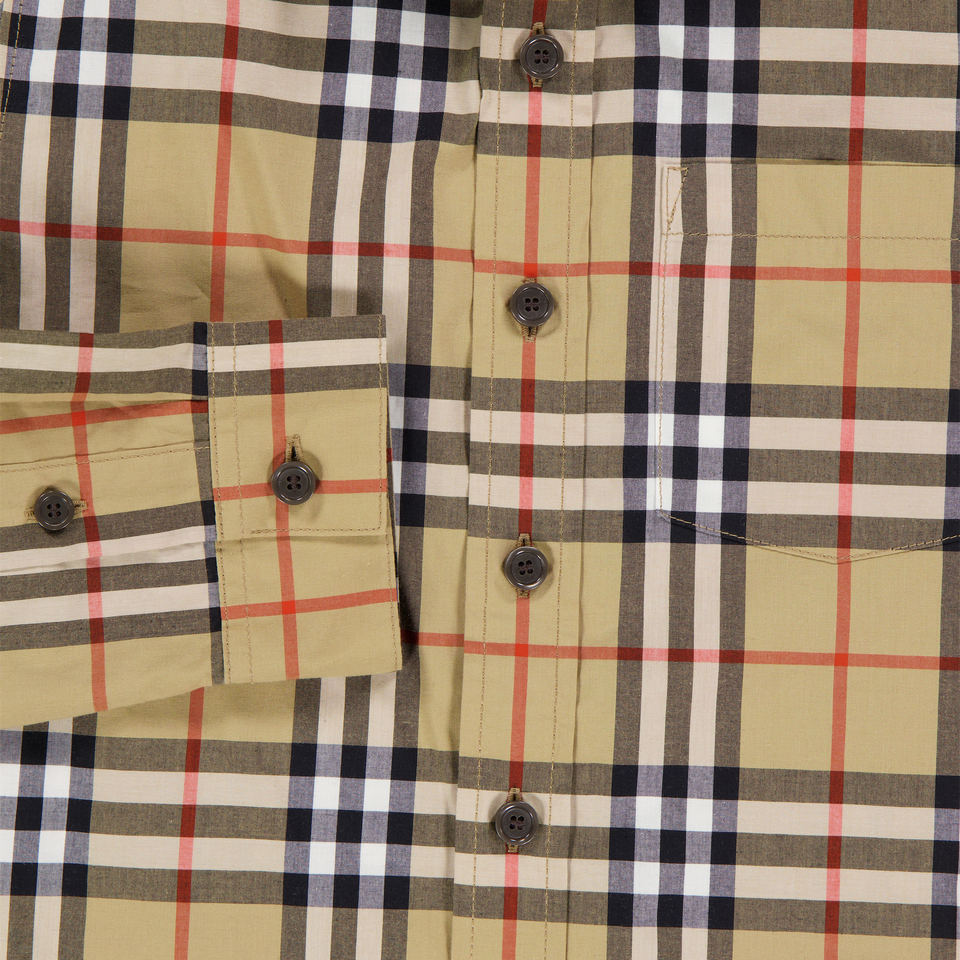 Burberry Owen Kids Boys Blouse In Beige