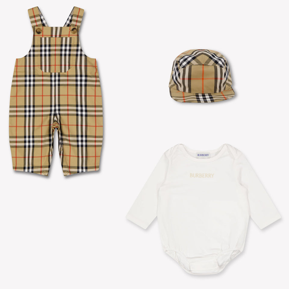Burberry Darwin Baby Boys Set In Beige