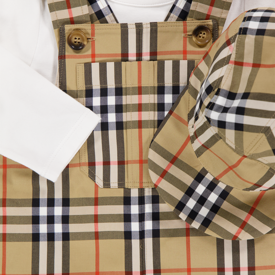Burberry Darwin Baby Boys Set In Beige