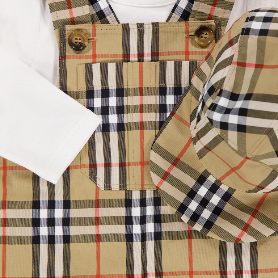 Burberry Darwin Baby Boys Set In Beige