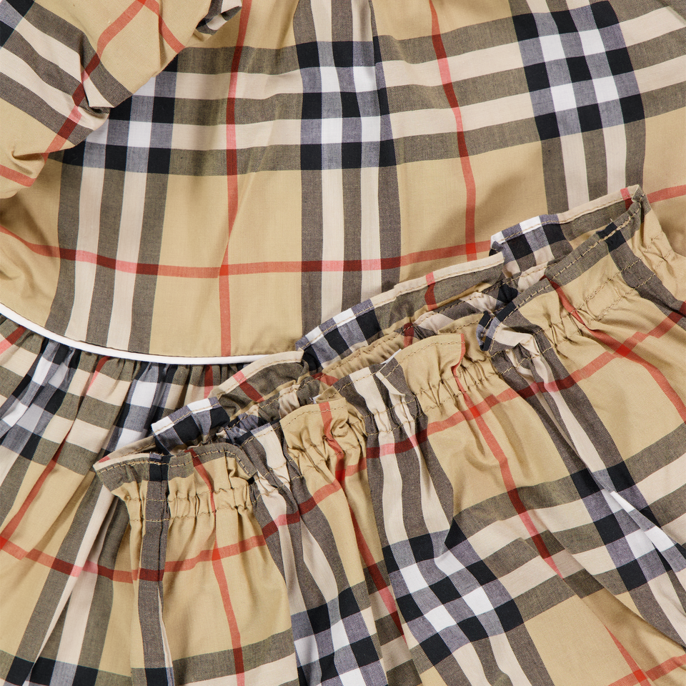 Burberry Aria Baby Meisjes Jurk In Beige