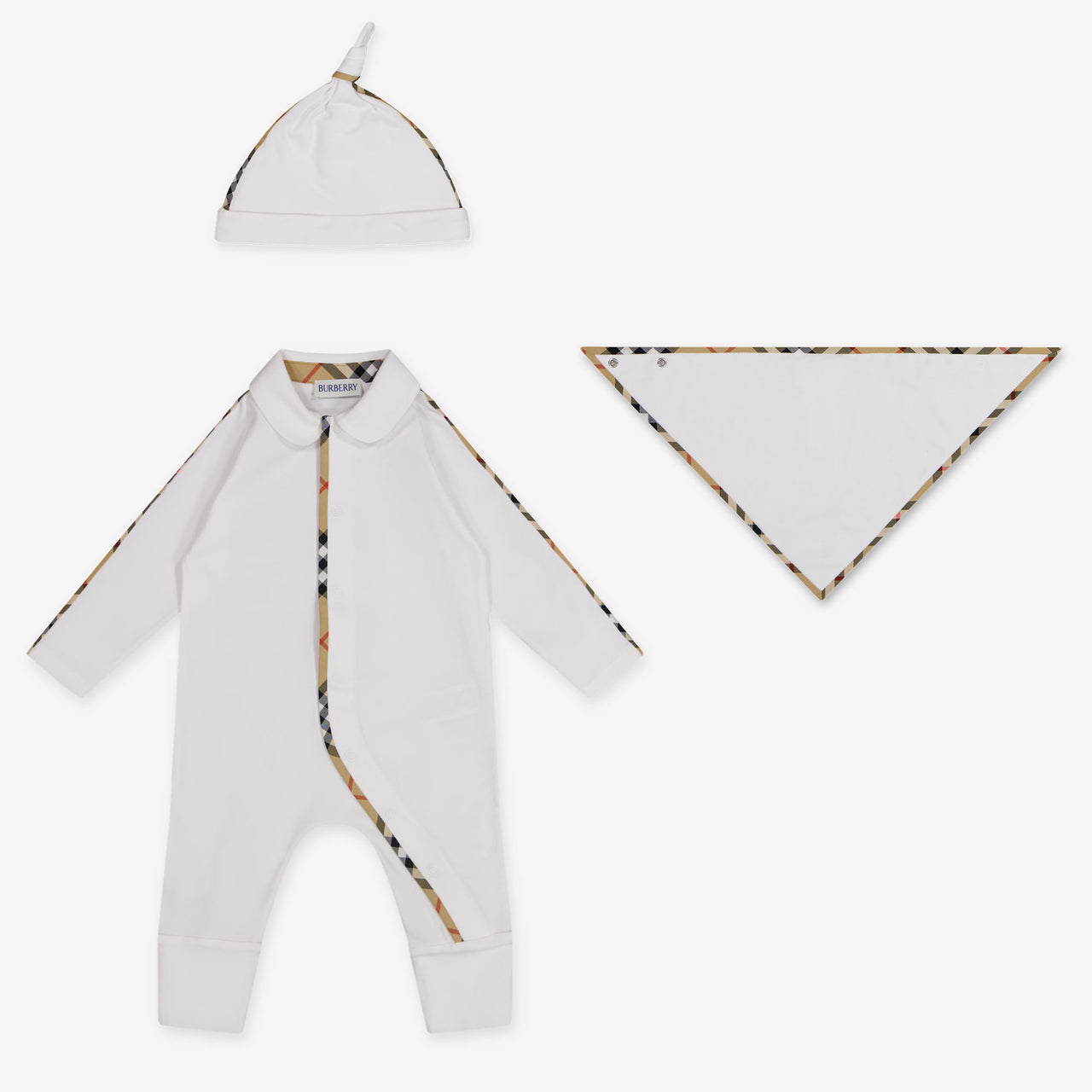 Burberry Hamilton Baby Unisex Playsuit In White