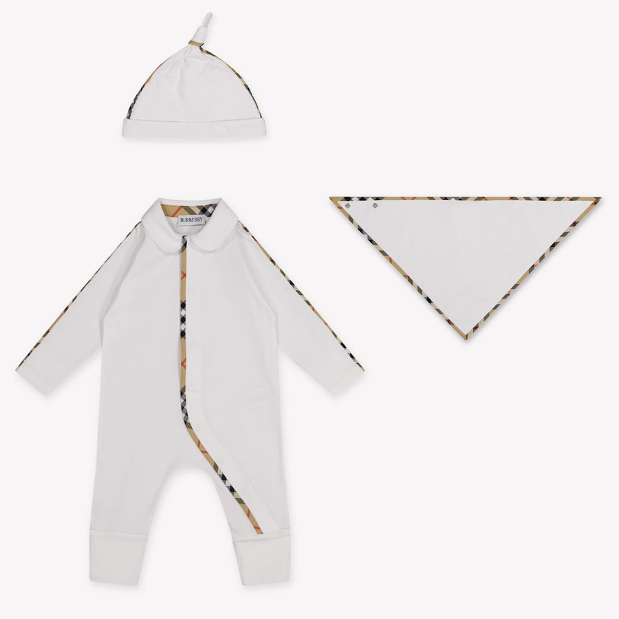Burberry Hamilton Baby Unisex Playsuit In White