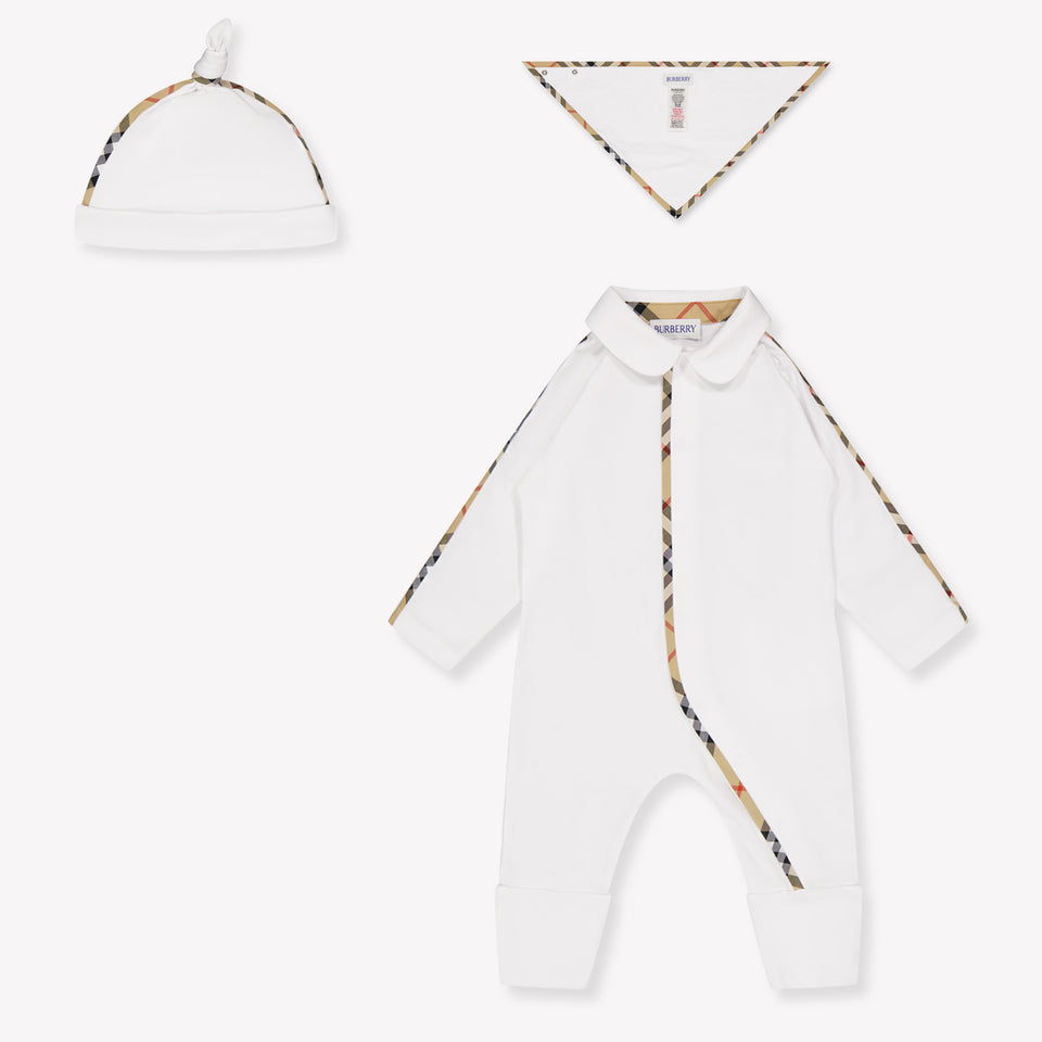Burberry Hamilton Baby Unisex Playsuit In White
