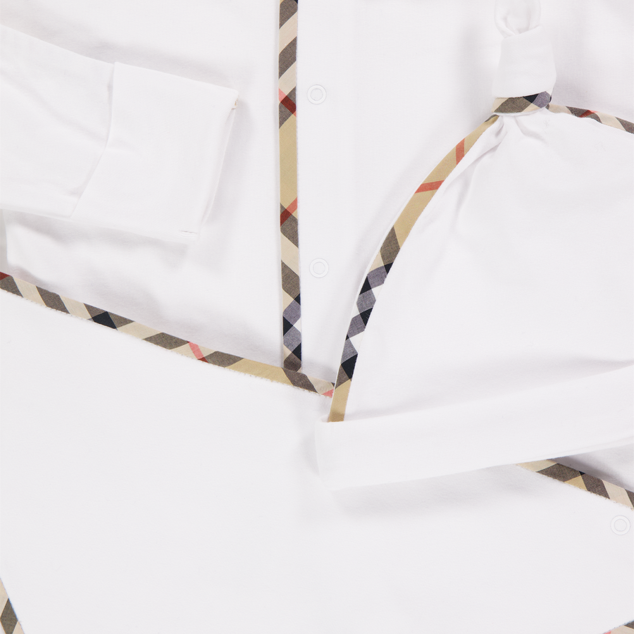 Burberry Hamilton Baby Unisex Playsuit In White