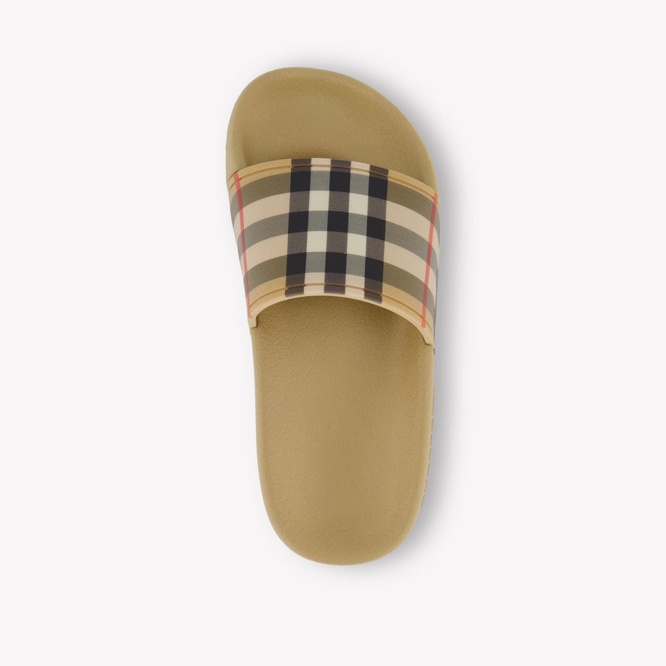 Burberry Furley Unisex Slippers In Beige