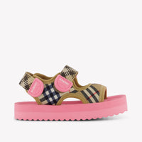 Burberry Lou Girls Sandals In Fluor Pink