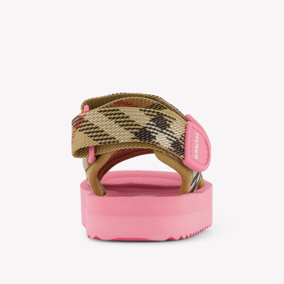 Burberry Lou Girls Sandals In Fluor Pink