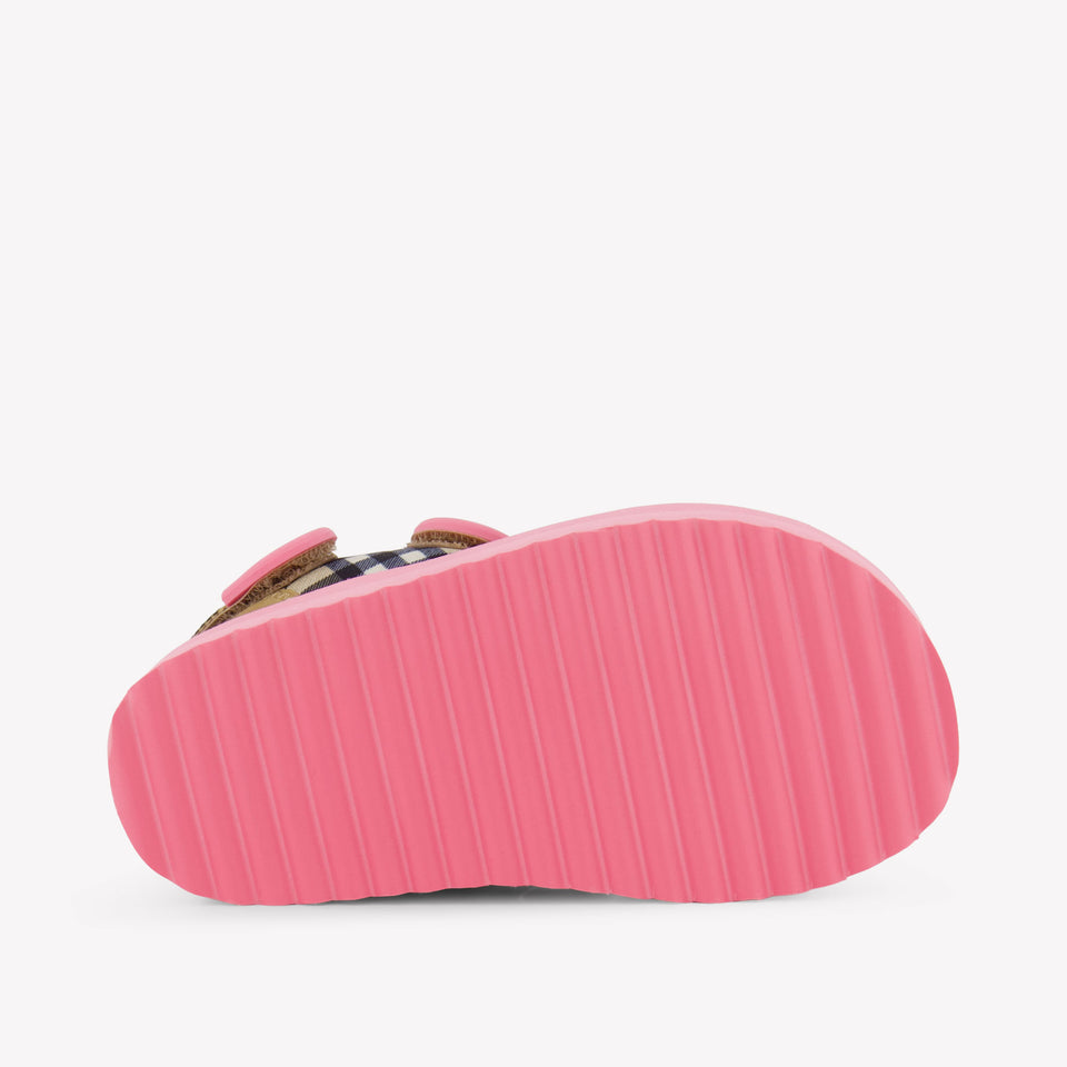 Burberry Lou Girls Sandals In Fluor Pink