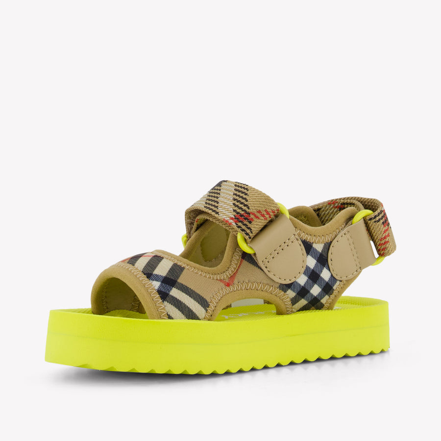 Burberry Lou Boys Sandals In Lime