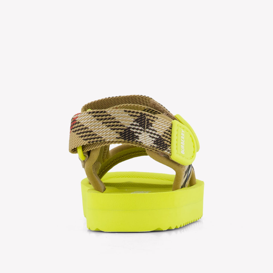 Burberry Lou Boys Sandals In Lime