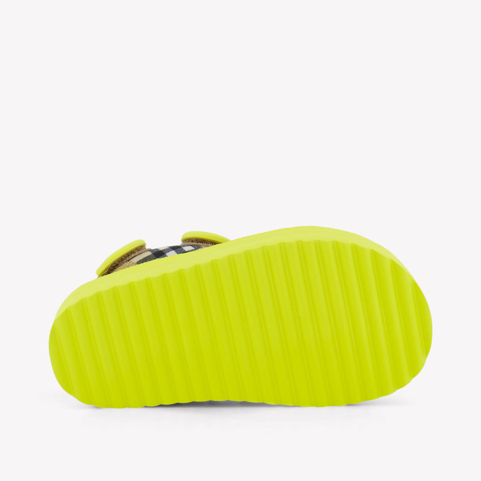 Burberry Lou Boys Sandals In Lime