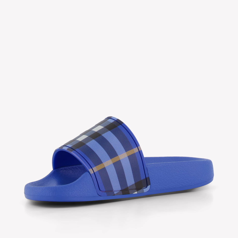 Burberry Furley Jongens Slippers In Cobalt Blauw