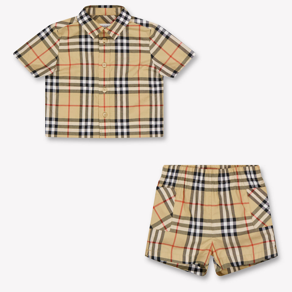Burberry Carey Baby Boys Set In Beige