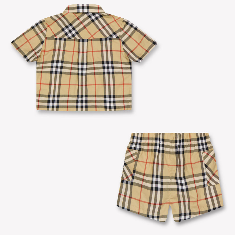 Burberry Carey Baby Boys Set In Beige