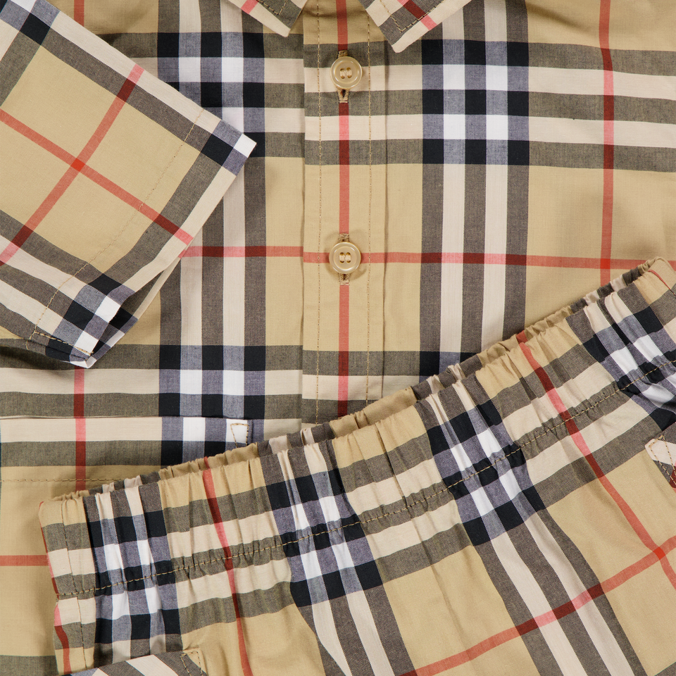 Burberry Carey Baby Boys Set In Beige