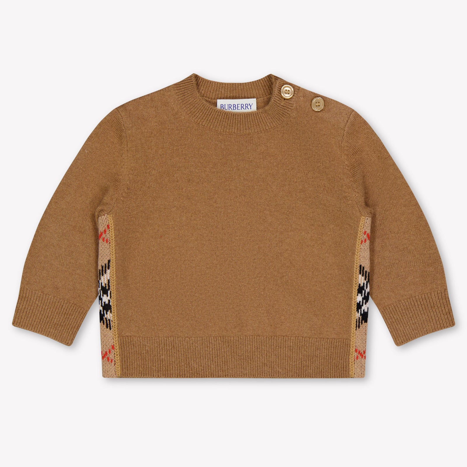 Burberry Bryce Baby Unisex Sweater In Camel