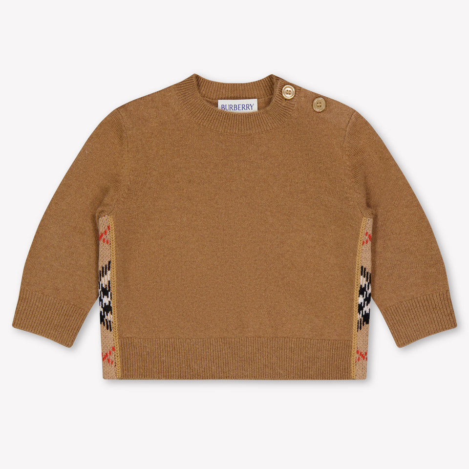 Burberry Bryce Baby Unisex Sweater In Camel