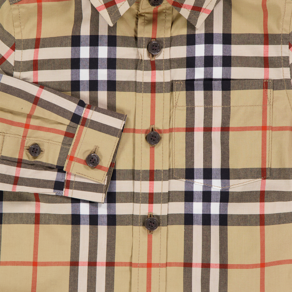 Burberry Owen Baby Boys Blouse In Beige