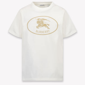 Burberry Cedar Crest Kinder Unisex T-Shirt In Off White