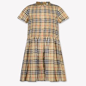 Burberry Rose Kids Girls Dress In Beige