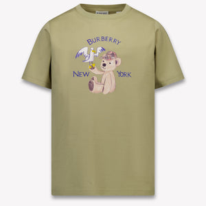 Burberry CEDAR Kids Unisex T-Shirt In Light Beige