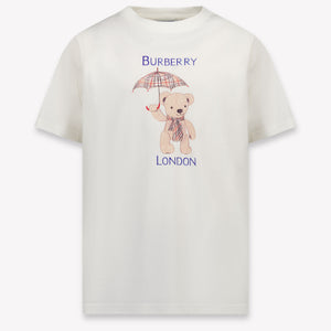 Burberry CEDAR Kids Unisex T-Shirt In OffWhite