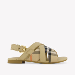 Burberry Cleo Girls Sandals In Beige