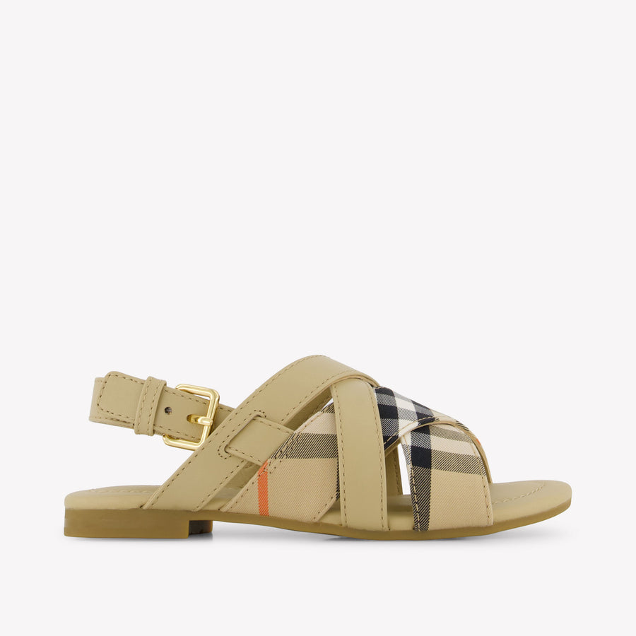 Burberry Cleo Girls Sandals In Beige