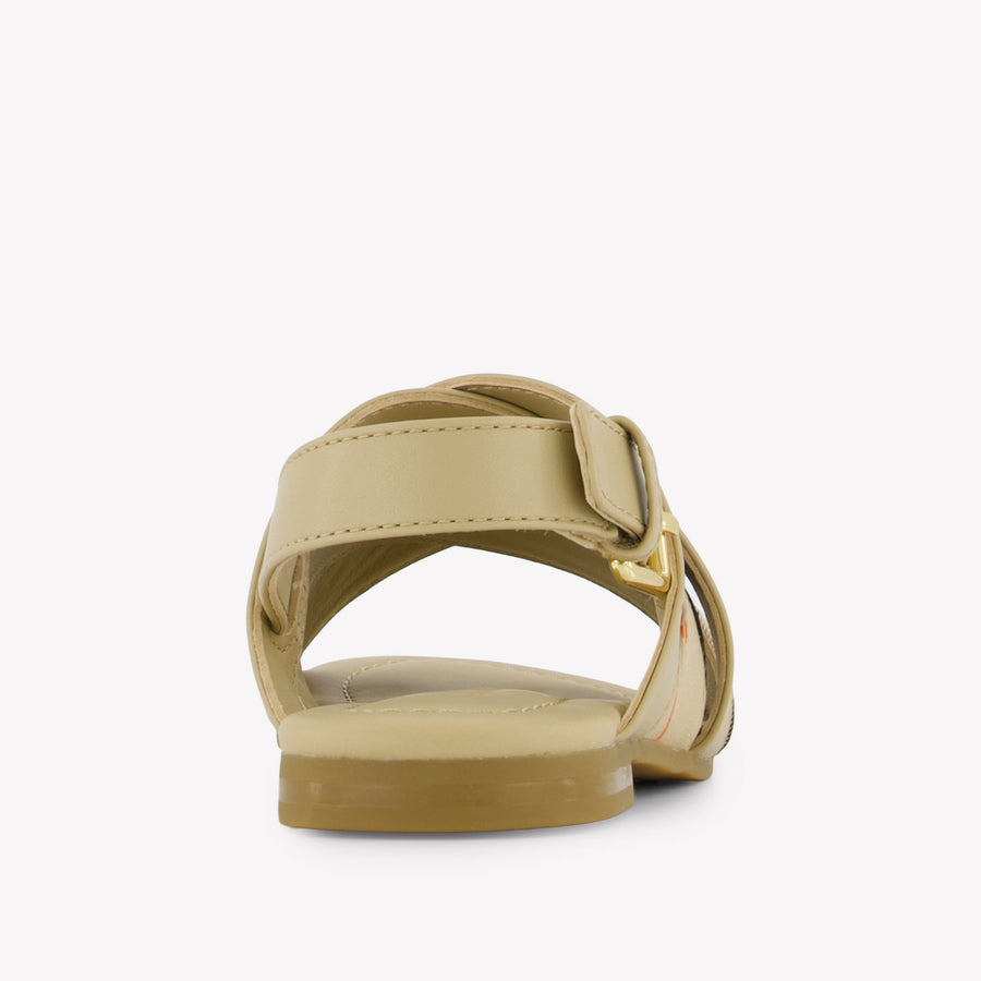 Burberry Cleo Girls Sandals In Beige