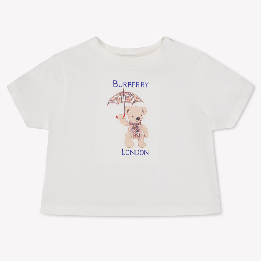 Burberry Cedar Baby Unisex T-Shirt in Off-White
