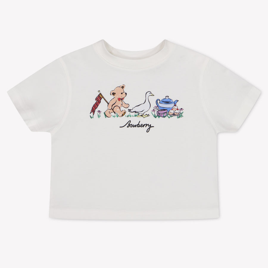 Burberry CEDAR Baby Unisex T-Shirt In OffWhite