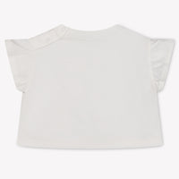 Burberry Roxy Bow Baby Girls T-Shirt In OffWhite