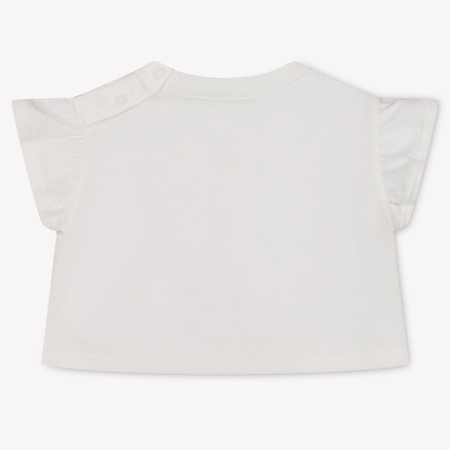 Burberry Roxy Bow Baby Girls T-Shirt In OffWhite
