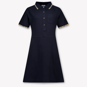 Burberry Romola Kids Girls Dress In Navy