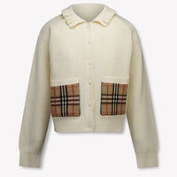 Burberry Rothwell Girls Cardigan in Off-White