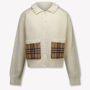 Burberry Rothwell Girls Cardigan in Off-White