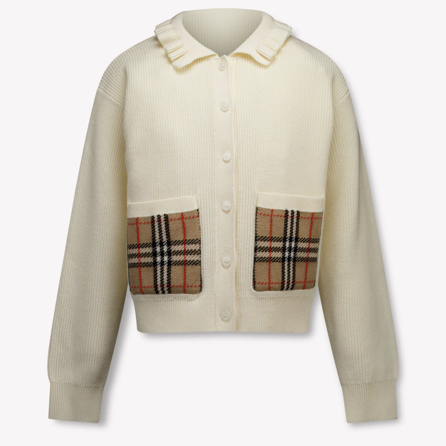 Burberry Rothwell Girls Cardigan in Off-White