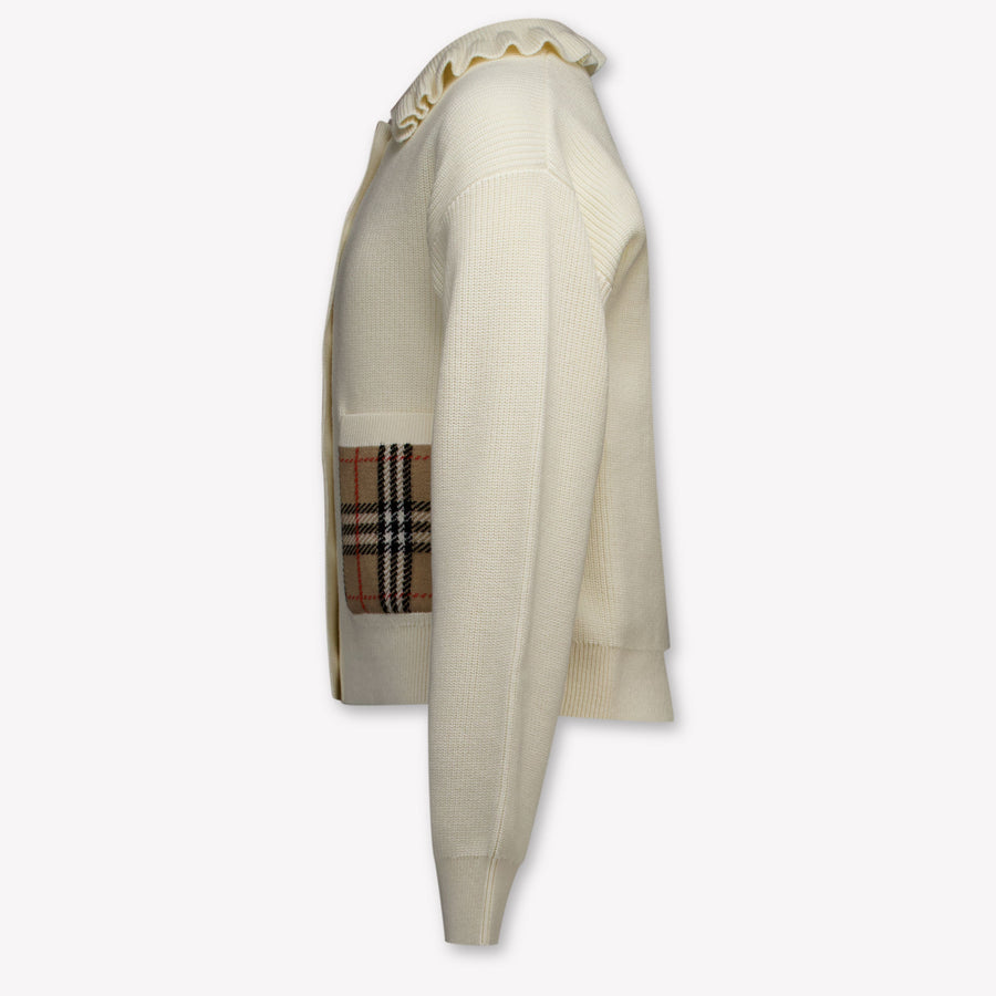 Burberry Rothwell Girls Cardigan in Off-White