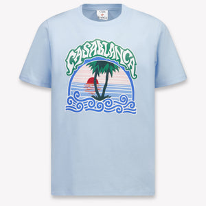 CASABLANCA Kids Boys T-Shirt In Light Blue
