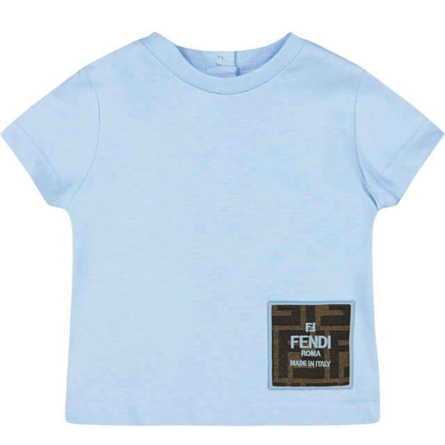 Fendi Baby Unisex T-Shirt Licht Blauw 3 mnd