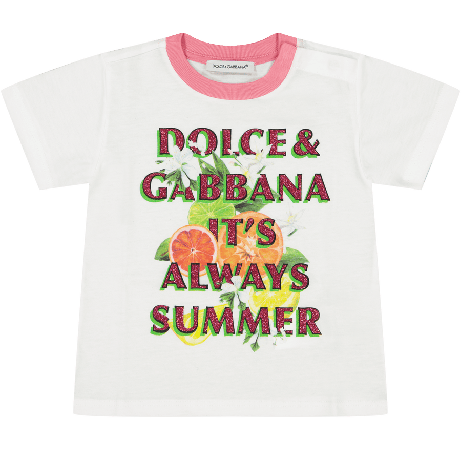 Dolce & Gabbana Baby Meisjes T-Shirt Wit