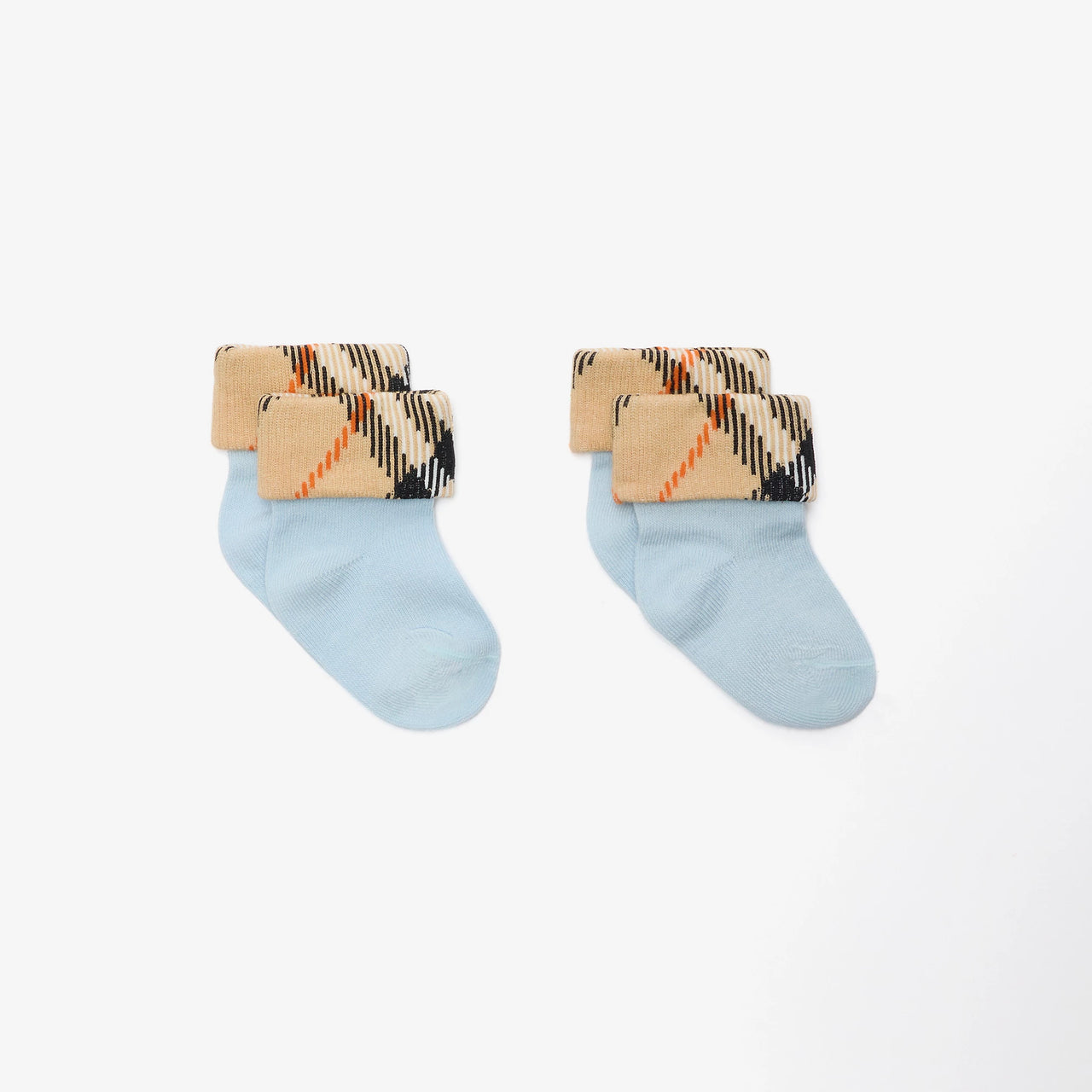 Burberry Turn Back Baby Jongens Sokjes In Licht Blauw
