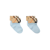 Burberry Turn Back Baby Boys Socks In Light Blue