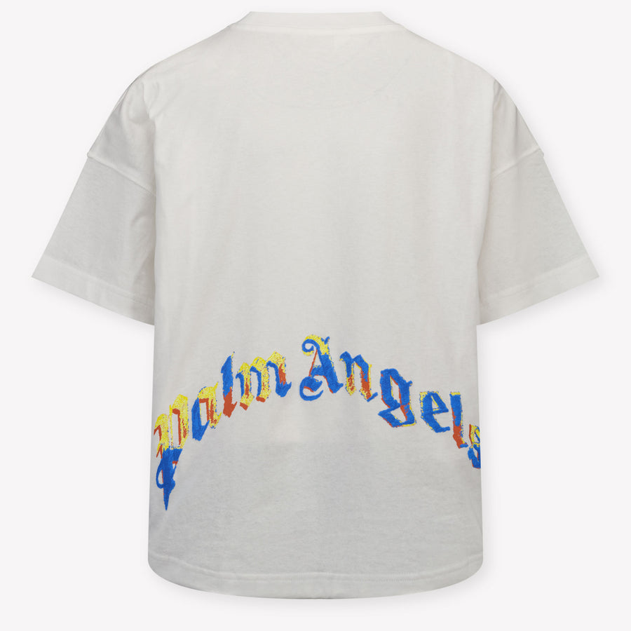 Palm Angels Kinder Unisex T-Shirt In Wit