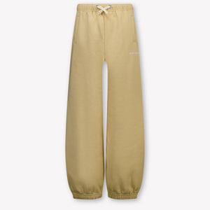 Palm Angels Kids Girls Pants In Beige